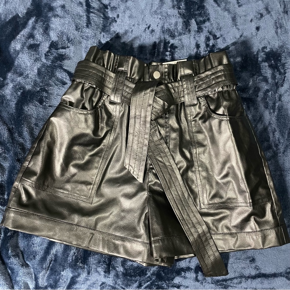 NWT Women’s INC International Concepts Black Faux Leather Shorts …